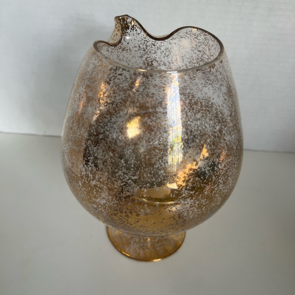 Huge 8” footed glass as a little decanter
